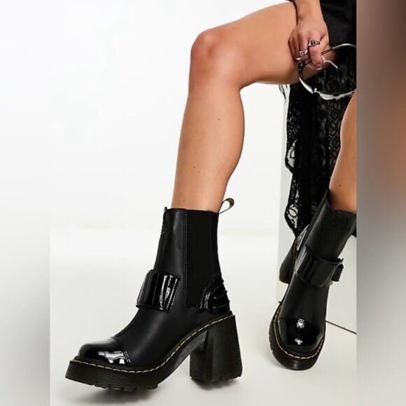 Dr. Martens Shoes - DR. MARTENS GAYA ALTERNATIVE LEATHER HEELED CHELSEA BOOTS